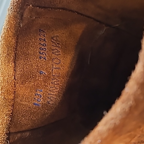 Minnetonka 3-Layer Fringe Calf High Boots 9 1632 camel brown suede boho moccasin - Picture 7 of 7